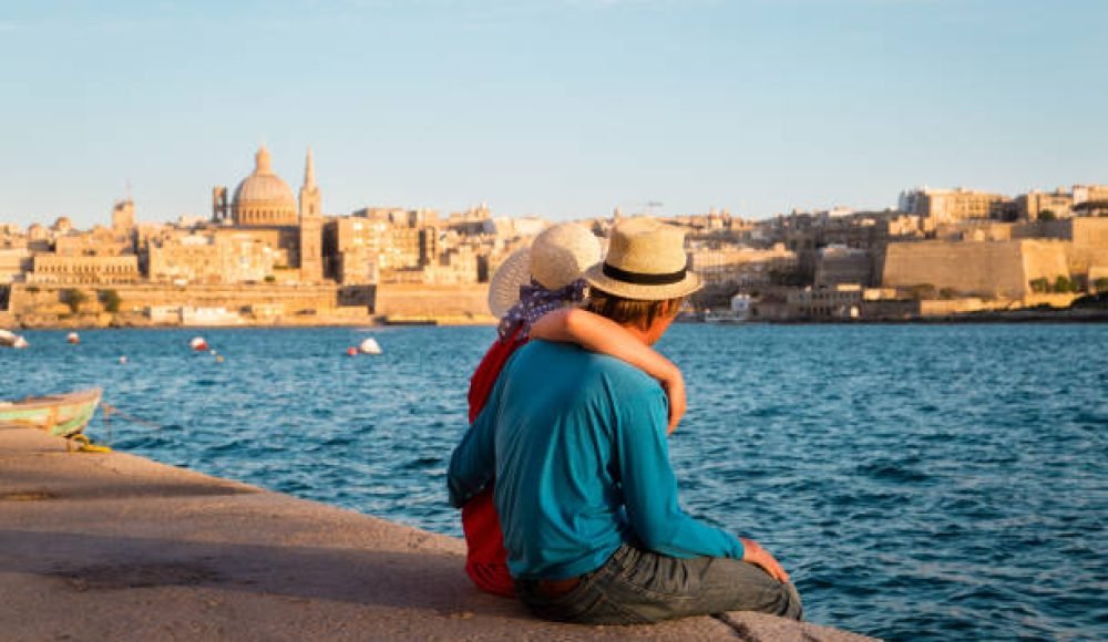 happy young couple travel in Malta, Europe