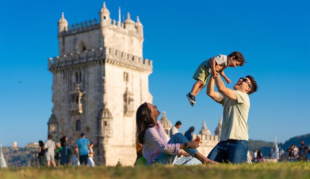 Family, Belem Tower, Lisbon, Portugal, Europe